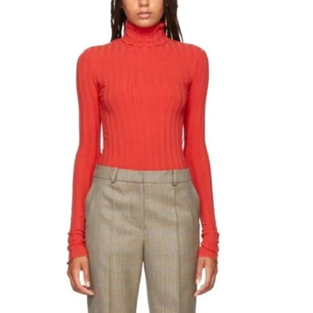 Simon Miller Red Stretch Rib Rico Turtleneck sz Small